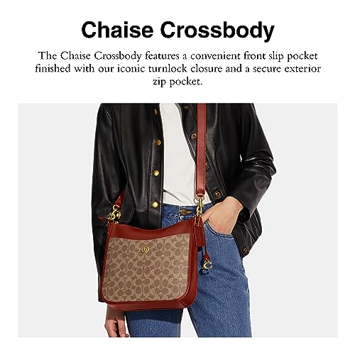 COACH Coated Canvas Signature Chaise Crossbody, Tan/Rust2