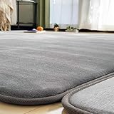 REDREAM カーペット ラグ 洗える 両面 低反発 厚手 防音 冬 ぽかぽか 夏 ひんやり 滑り止めシート付き らぐまっと ホットカーペット 対応 約3畳 じゅうたん (グレー 190x250cm 長方形)