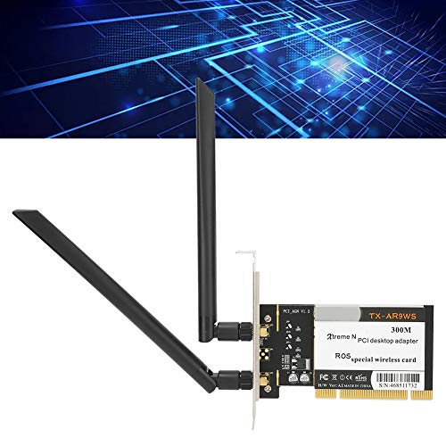 Tarjeta de red ASHATA, adaptador PCI 300Mbps 802.11bg/n para escritorio, 2.4GHz con 2 antenas, compatible con XPWIN7/WIN8/WIN10 miniatura 5