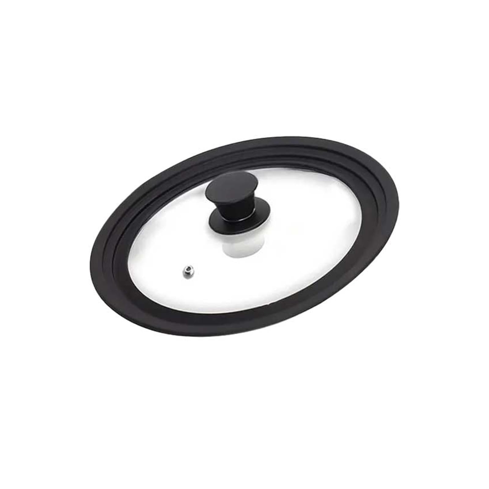 Zyslxhocz Black 24-26-28Cm Skillets Multifunctional Adaptable Lids 16-22-28-32Cm Silicone Glass Covers Pans Stove Round Protector Caps Kitchen Accessories(Black 24-26-28Cm)