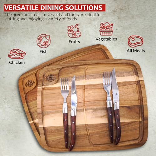 Set de 2 Tablas Rectangulares para Steak en Madera de Acacia miniatura 2