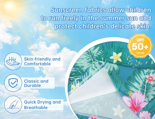 Image of Girls Tankini Swimsuit UPF50+ Ruffle 2 Piece Bathing Suit Full Coverage Kids Swimwear Ages 2-14 Years
