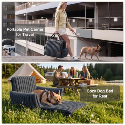MIXJOY 6-in-1 Dog Car Seat for Small/Medium Dogs up to 23 lbs,Grey - Image 2