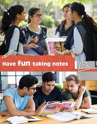 Image of A4 Size Long Notebooks for Students | Single Line Ruled 76 Pages in Each | Soft Cover, 21 cm x 29.7 cm Approx | GSM 57 | Useful for School, College & Office | Set of 6
