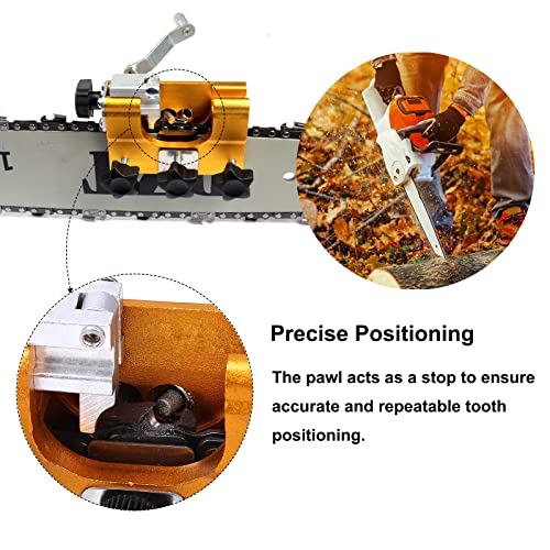 MEEYI KettensäGe SchäRfgerät, Zahnschärfer Kettensägenschärfer Kit Chainsaw Chain Sharpening Jig Mit 3 Schleifköpfen… – Bild 3