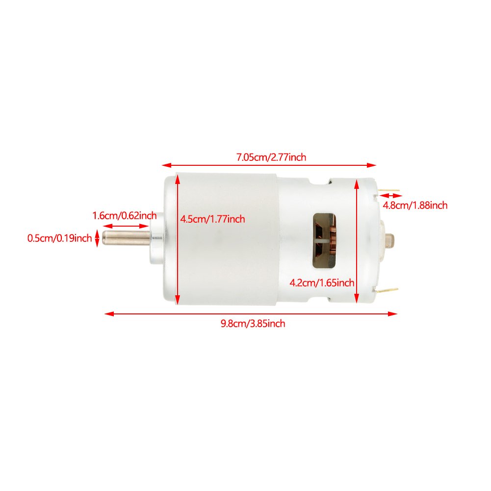 Gleichstrommotor, 775 12 V 7000 U/min Hochgeschwindigkeits-Miniatur-Gleichstrommotor für Elektrowerkzeuge Elektroschrauber Elektrolüfter Spielzeug Saftmaschine Aktenvernichter Vakuum
