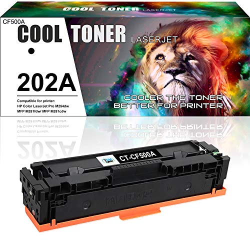 Lowest Price Cool Toner Compatible Toner Cartridge Replacement for HP 202A CF500A 202X M281fdw HP Color Laserjet Pro MFP M281fdw M281cdw M254dw M281fdn M254 M281 202 281cdw 281fdw Toner Printer (Black, 1-Pack)