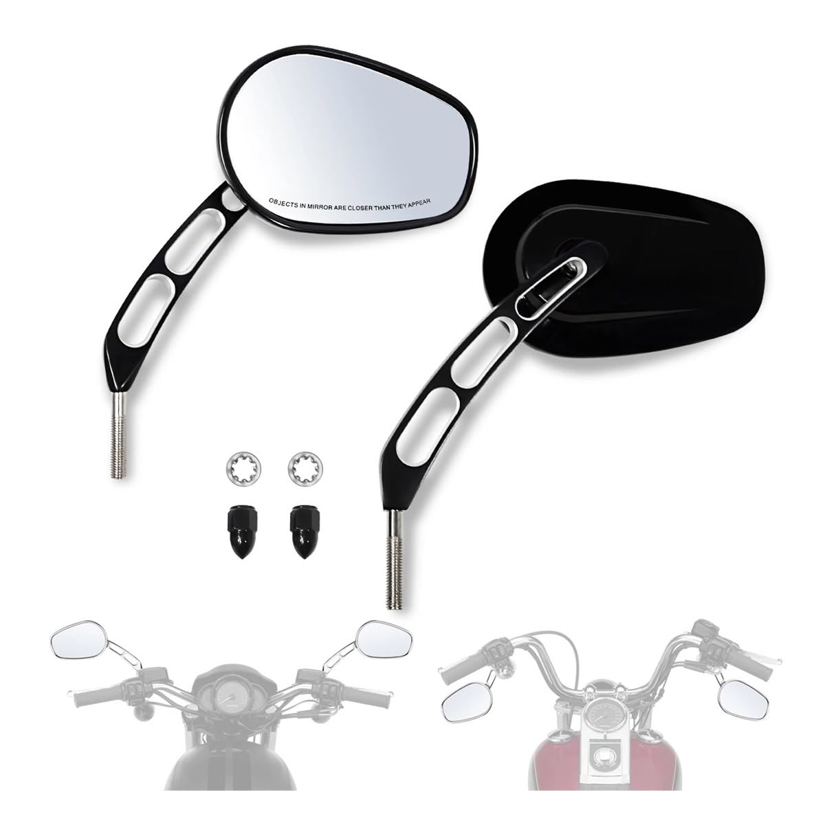 Rétroviseurs Latéraux Arrière De Motos pour Har&Ley pour Hon&da Road King Touring Sportster Fat Boy Softail Bobber Chopper Street Glide Rétroviseurs Moto
