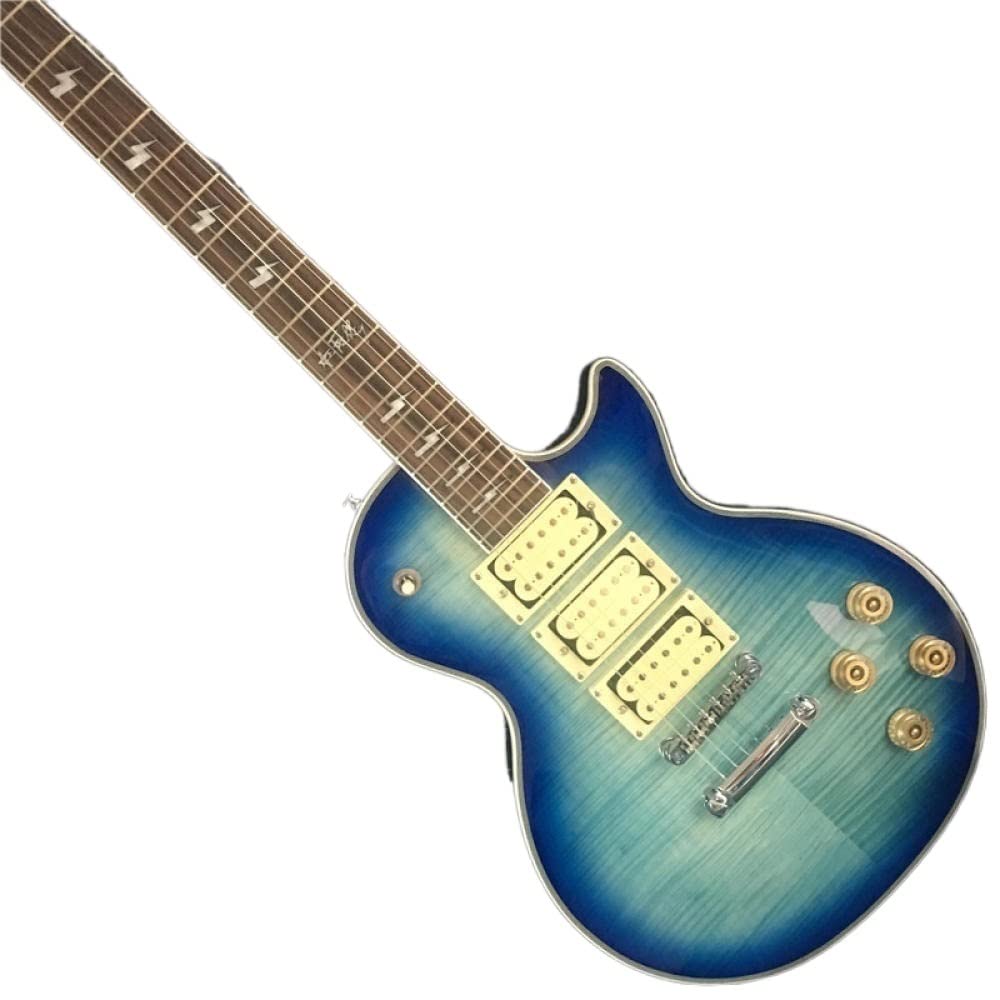 Amazon | ブルーエレキギターと3ピックアップマホガニーフレットボード