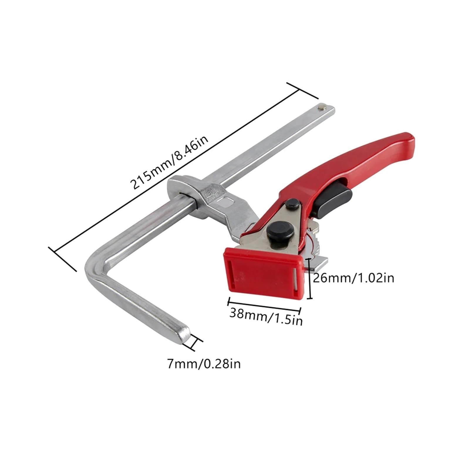 Morsetti per guide di scorrimento Morsetto da tavolo a cricchetto da 2 pezzi, morsetto a sgancio rapido(Red)