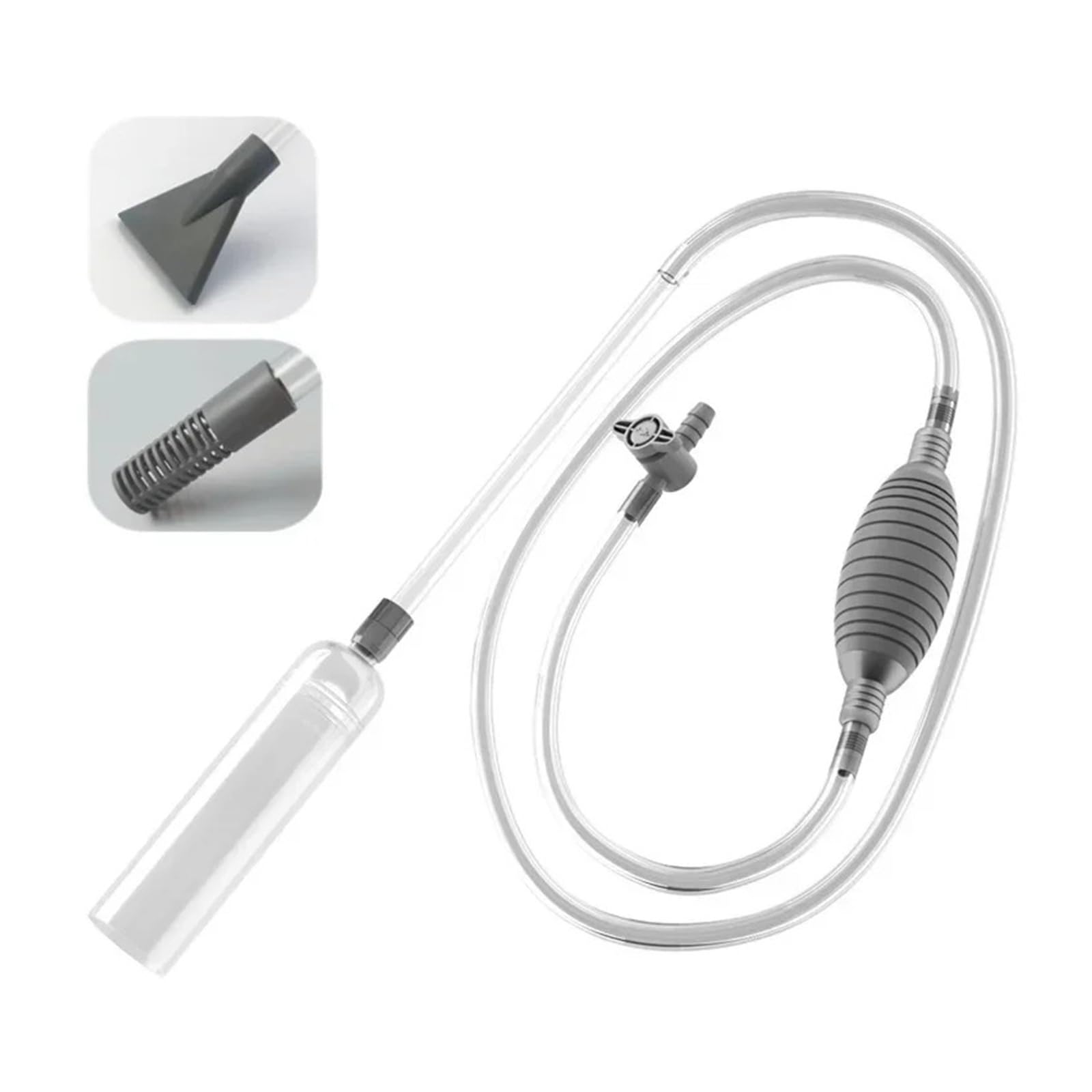 Kit de Herramientas de Limpieza con Tubo de extensión for pecera Grande, sifón for Acuario, Grava al vacío/Lavado de Arena y Cambio de Agua(Large-2.6M)