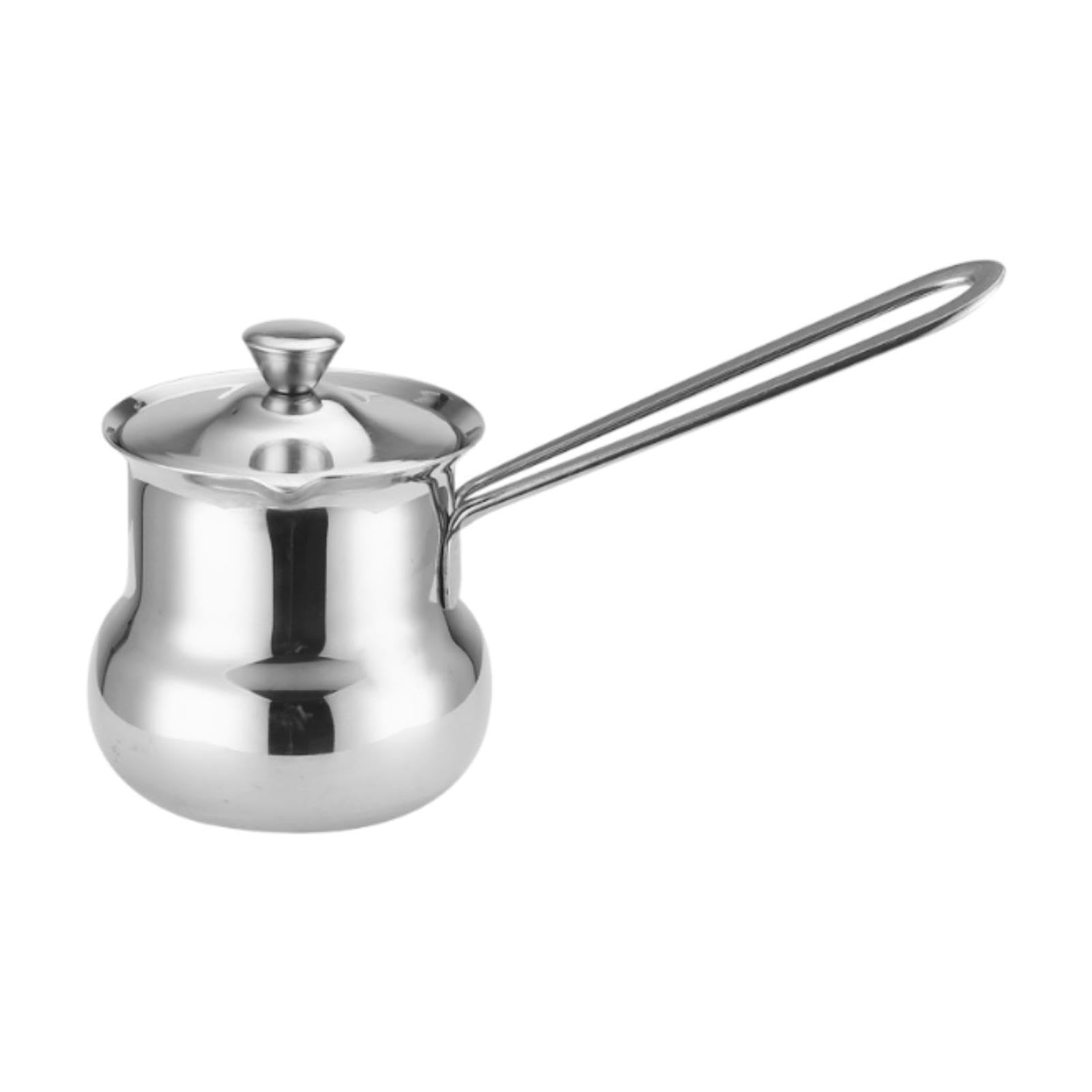 TWISAXC Multipurpose Turkish Milk Pot Tool For Creating Delicious Sauces And Making Fresh Coffee Effortlessly Coffee Pot Kettle Tea Water Milk Warmer Sauce, Silver, 540ML