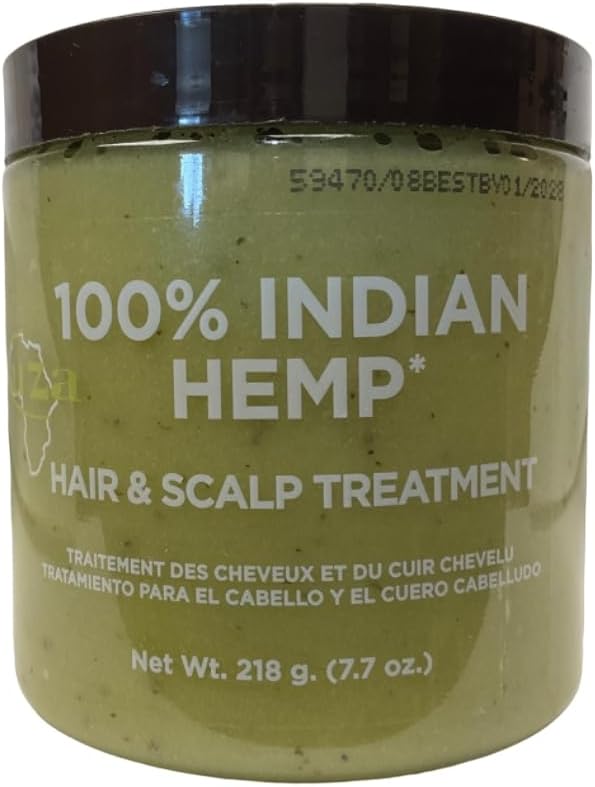 Tratamiento para cabello y cuero cabelludo de cáñamo indio 100% Kuza, 7.7 oz - Mejora el cabello seco y el cuero cabelludo