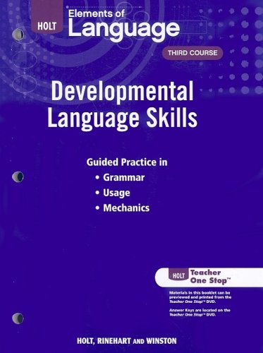 Buy Elements of Language, Grade 9 Developmental Language Skills: Holt Elements of Language Third Course — BookShops.in