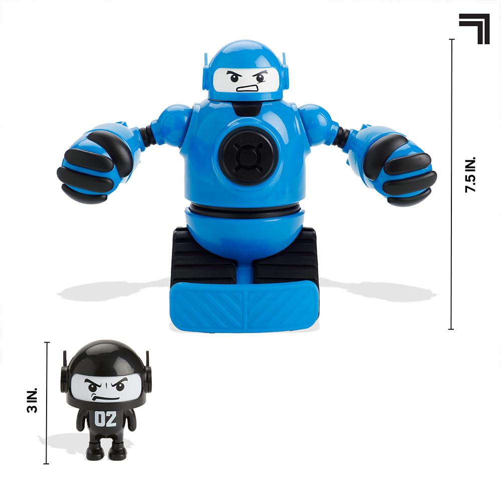 Sharper Image Zdalne sterowanie wyrzucające roboty bojowe Mecha Rivals RC Toy dla dzieci powyżej 8 lat, bezprzewodowa gra walki dla dwóch graczy ze światłami i dźwiękami, niebieski vs biały