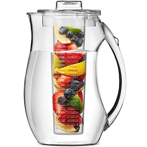 Comparison: Best Water Infuser Pitcher 9 Water Infuser Pitcher By Home Essentials & Beyond – Shatterproof Acrylic – Elegant Durable Design – Ideal for Iced Tea, Fruit Infused Water and Juice (93 oz)