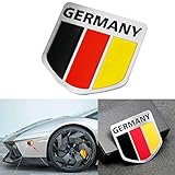 Xotic Tech 1pc Germany Flag Colored Chrome Emblem Badge Sticker for Front Grille Hood Compatible with BMW or Mercedes-Benz (2' x 2' x 0.05')