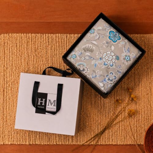 Image of HOMEMONDE 100% Cotton Reversible Dohar Double Bed Size | 300 TC AC Blanket Comforter | Soft Lightweight Bed Blanket Quilt | Premium Gift Box Included (84 x 94 Inch, Light Grey & White, Pack of 1)