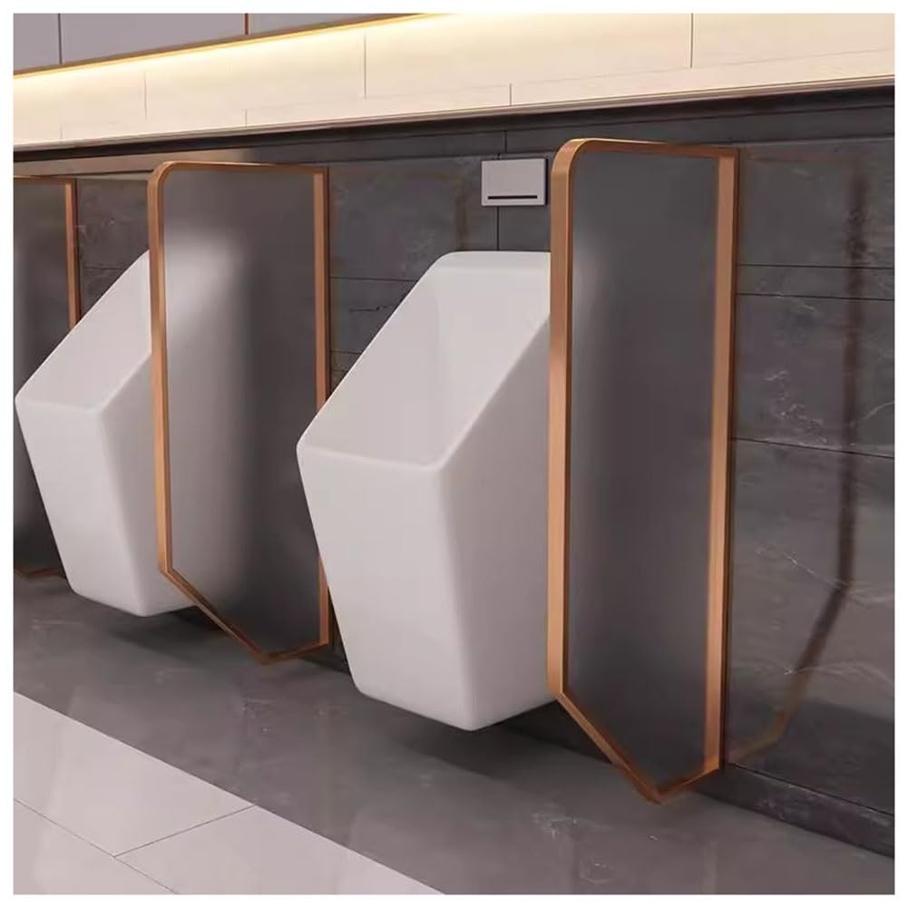 Pannello divisorio per orinatoi - Separatore a Parete per bagni pubblici, Hotel e Centri Commerciali, Oro - 120x40 cm