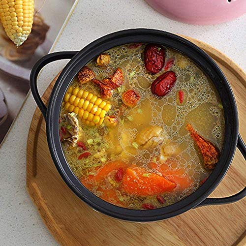 Cacerola de terracota, olla de arcilla, olla de terracota para guiso de cerámica, segura y saludable, duradera, antiadherente, fácil de limpiar, capacidad de 5 L, color rojo