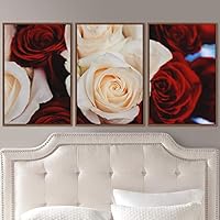 3 Piece Framed Canvas Wall Art Assorted Blossoms and Colorful Bouquet Canvas Prints Home Artwork Decoration for Living Room,Bedroom - 16