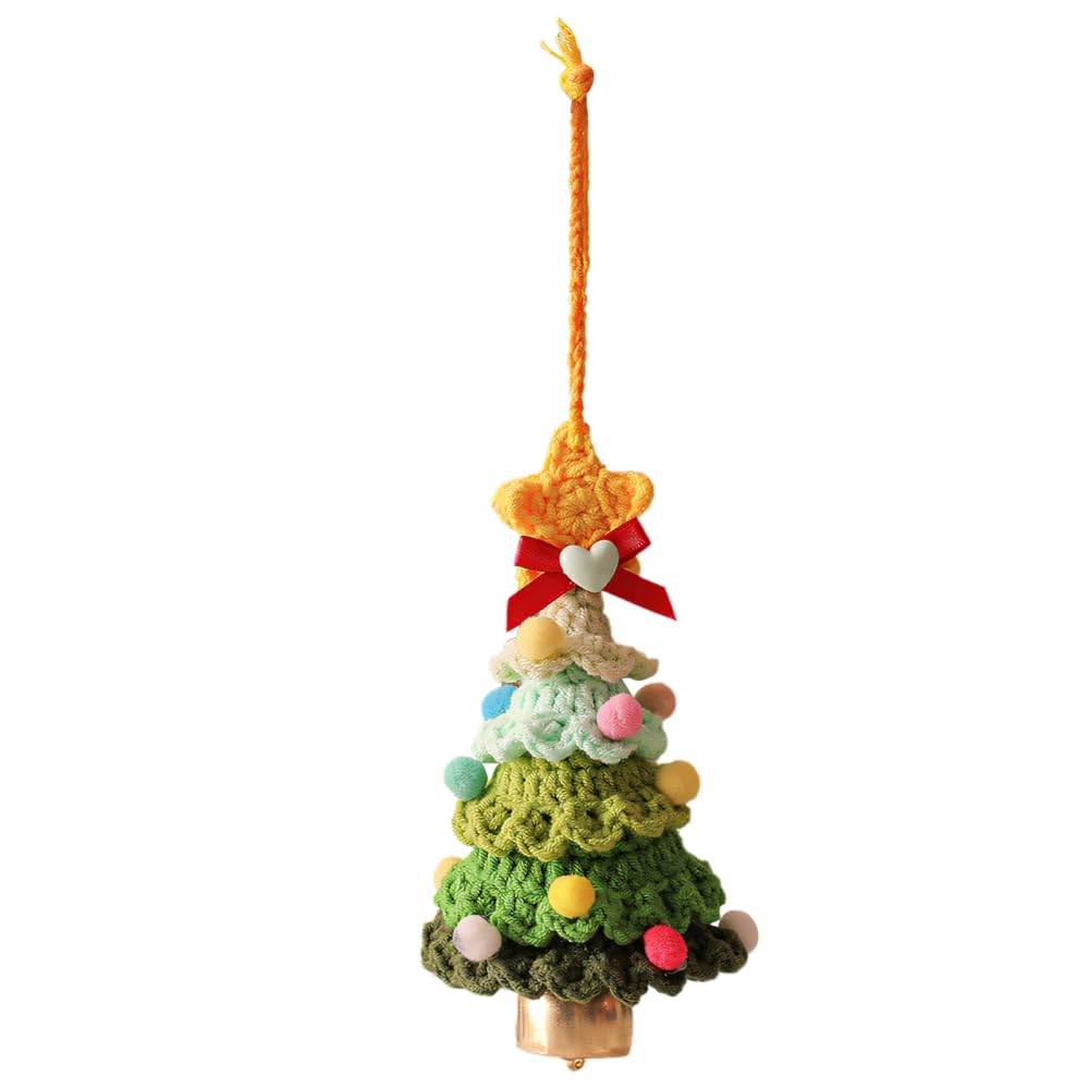 Bdkmms C Knitting Rochet Hristmas Tree, Gradient Tree Hanging Ornaments With Bell Star Handmade Hristmas For Friends, Family, Lover