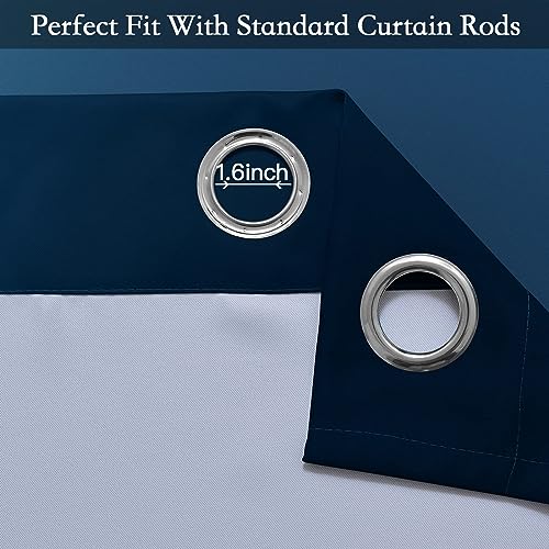 Image of SimpleHome Ombre Curtains Blue to Grey White for Living Room 52Wx90L | Room Darkening Curtains for Bedroom,Gradient Light Blocking Curtain,Thermal Insulated Grommet Window Drapes,2 Panels,90 Inch