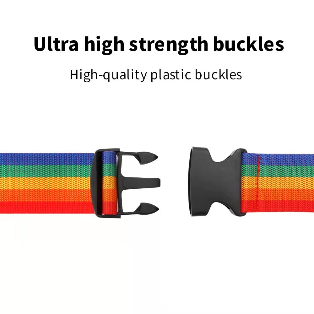 Gaiamat 4 Pack Rainbow Luggage Straps, Adjustable Flat Strap with Buckle, Multicolor, Compatible with Passenger Car, SUV, Truck, Van, Motorcycle, ATV, UTV, Trailer, Bicycle 2