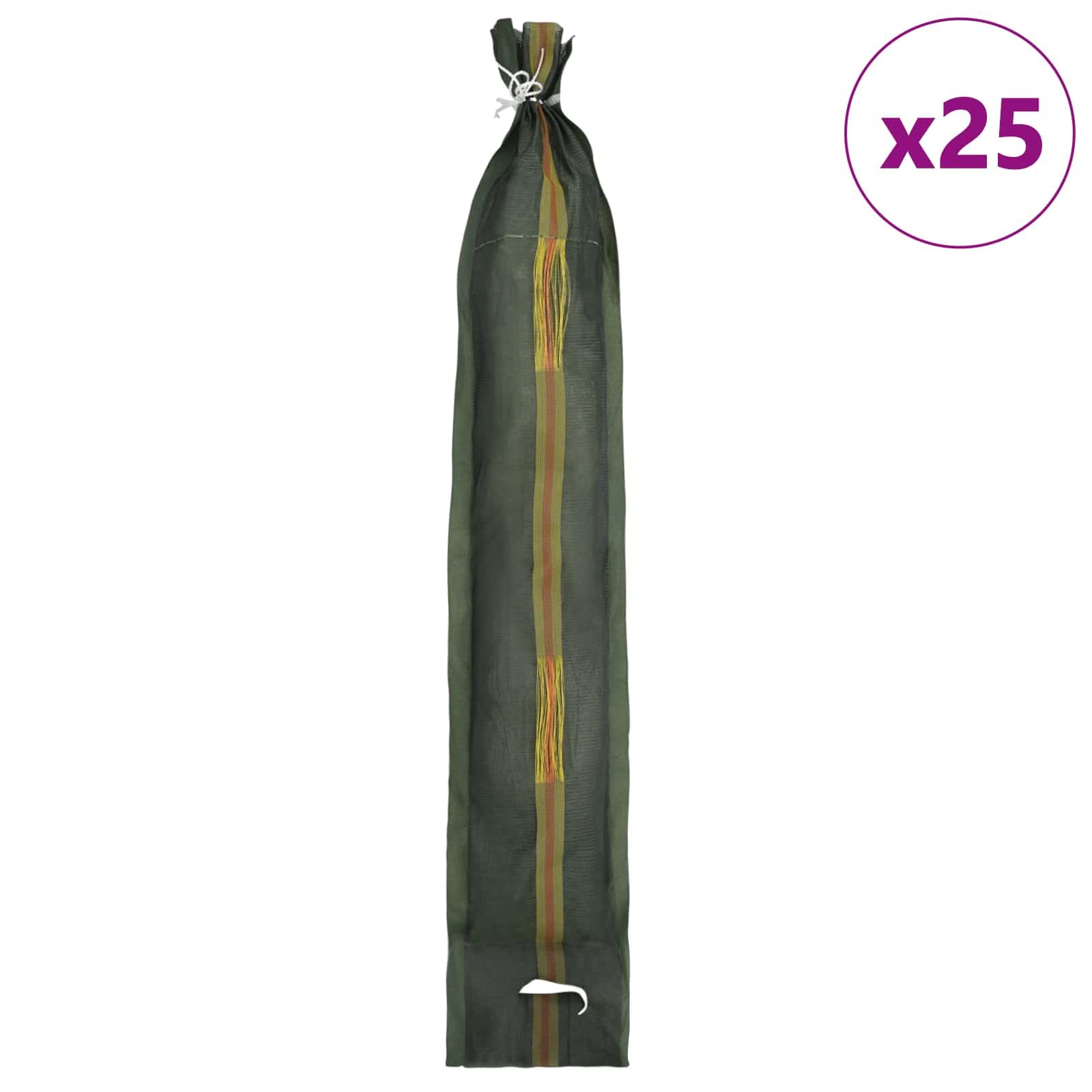 25 sacchi di sabbia in HDPE per esterni, 100 x 25 cm, verde scuro, per stabilizzare le inondazioni
