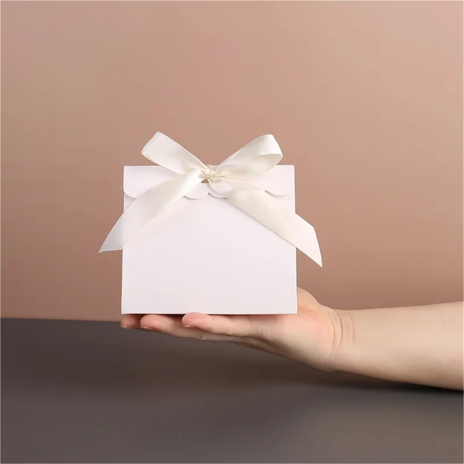 Geschenkbox 20 Stück Kraftpapier-Geschenkbox mit Band | Leere kleine Verpackungen zur Aufbewahrung von Hochzeitsfeiern(White)