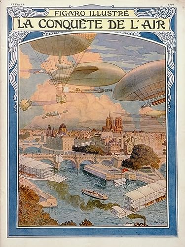 Lienzo de Eugene Grasset La conquista del aire, cuadro moderno de 60x90cm para pared