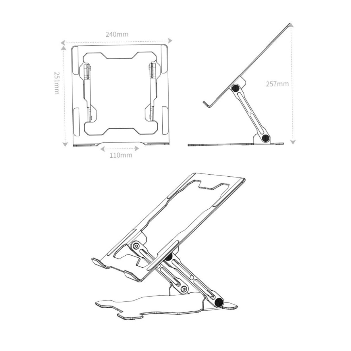 Soporte Metálico para Portátil Ajustable Multiusos Soporte De Aleación De para Pc Portátil para Trabajo Casa o Oficina