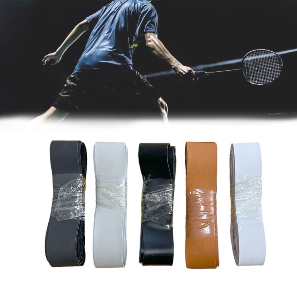 Ciko Badminton and Tennis Racket Leather Grip 1 Pair with Self Adsive Tape (Glossy Black) (B0CM6J28NM) Amazon Price History, Amazon Price Tracker