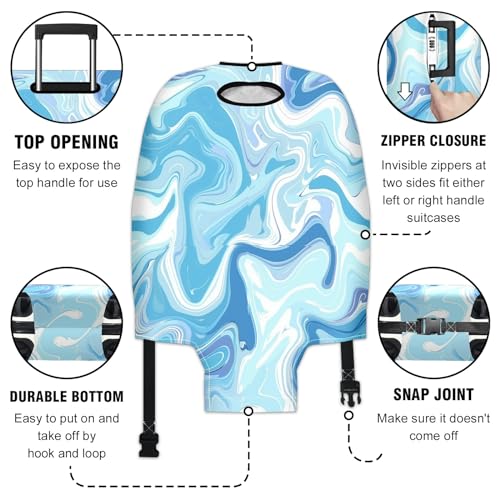 Blue Marble Luggage Cover Suitcase Protector Travel Luggage Cover Carry on Luggage Cover Washable Baggage Covers for Suitcase Fit 22-24 Inch Luggage3