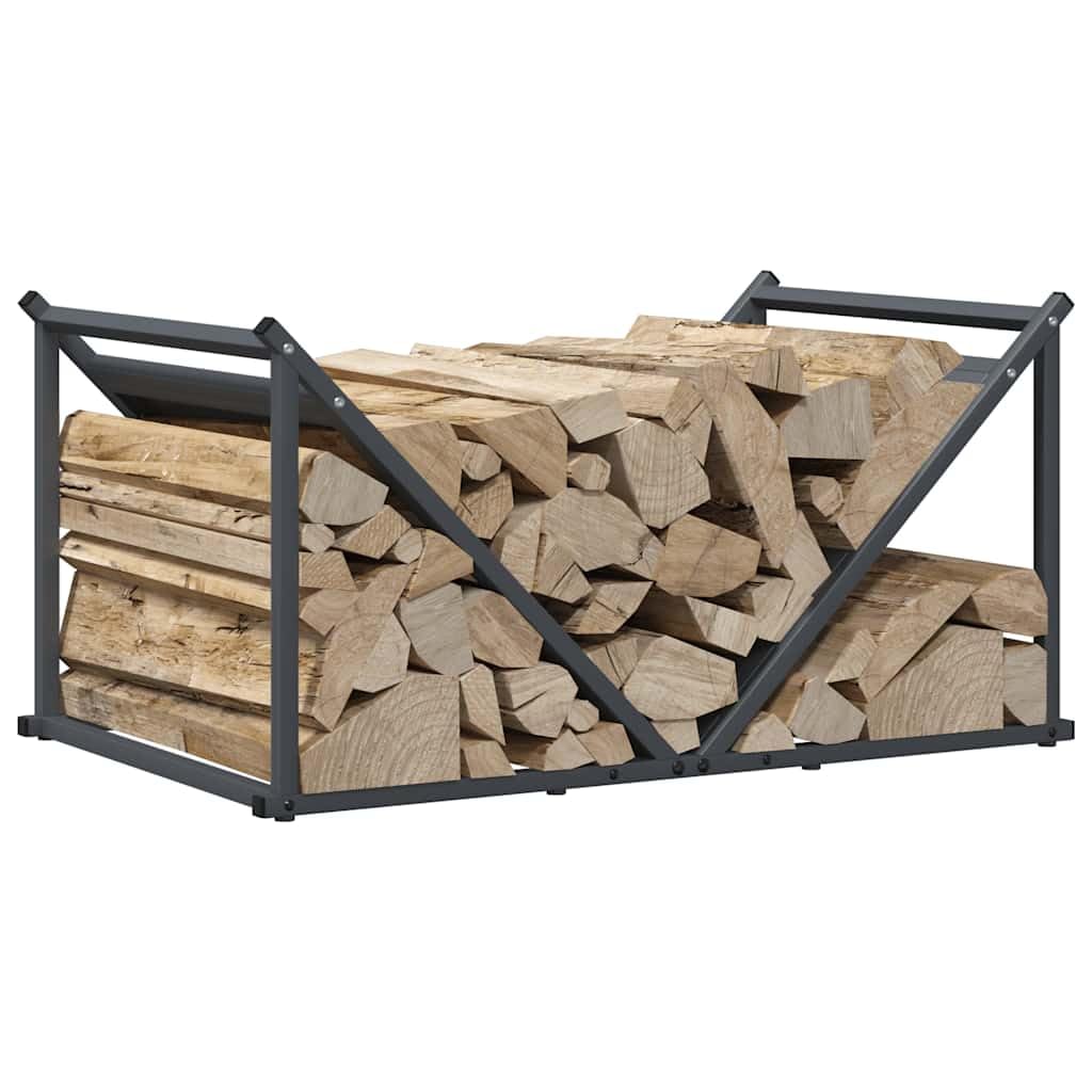Gecheer Rastrelliera per Legna da Ardere Antracite 70x43x34,5 cm,Portalegna,Porta Legna,Legnaia da Esterno,Scaffale Portalegna,Scaffale per Legna da ardere,Portalegna da Interno,P864175