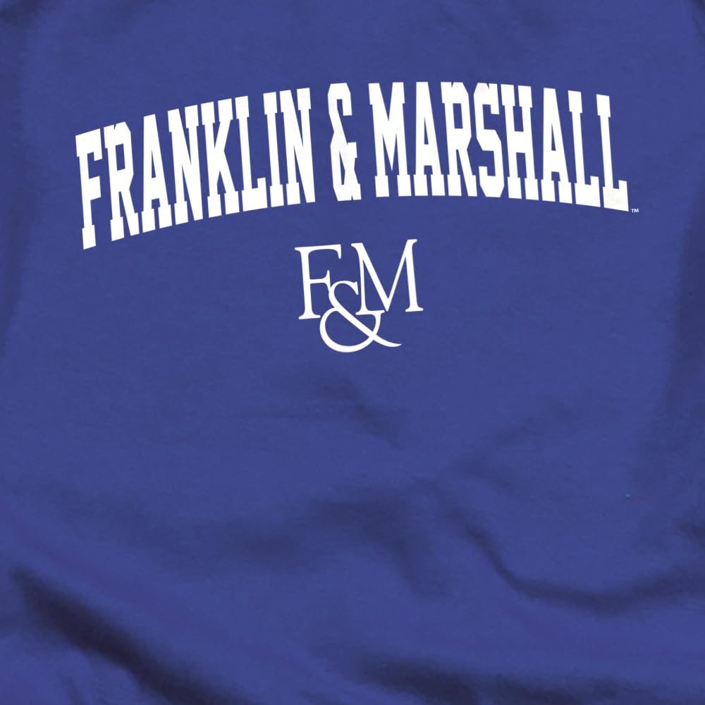 LOGOVISION Franklin & Marshall College One Color Arched Unisex Infant Snap Suit for Baby, Royal, Small