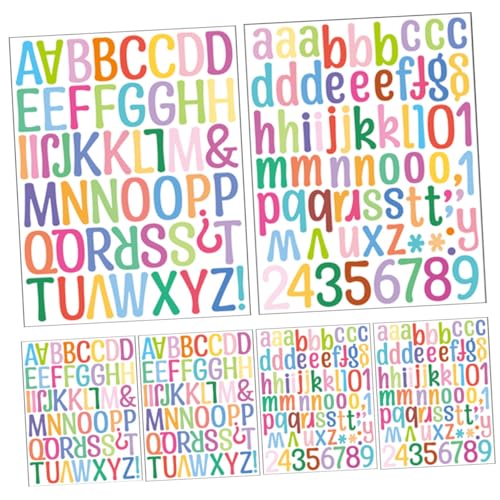 GLSTOY Alphabet Wall Decals Peel Stick Letters for Boys and Girls Classroom Mailbox 6 Sheets of Letters Numbers Stickers