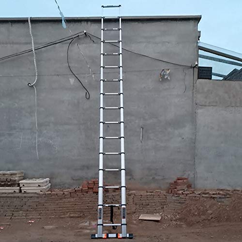 Telescoping Ladder Climb with Stabilizer Bar, Aluminum Extension Ladder for Home Loft Office Engineering Household (Size : 3.9m/12.8ft)