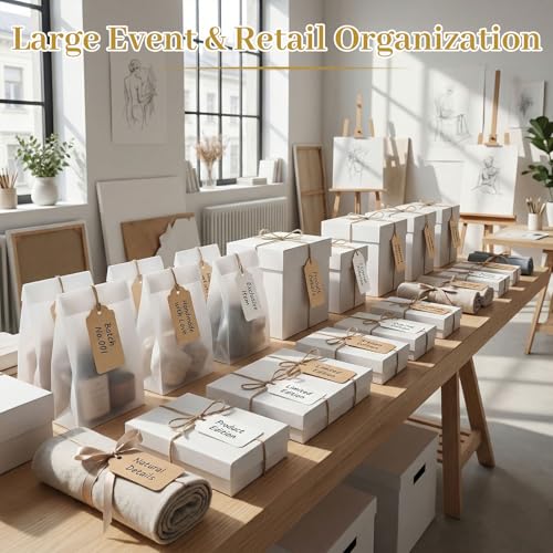 Image of SallyFashion Kraft Paper Tags, 200 PCS Kraft Paper Gift Tags Craft Hang Tags with Free 200 Root Natural Jute Twine for Gifts Arts and Crafts Wedding Holiday
