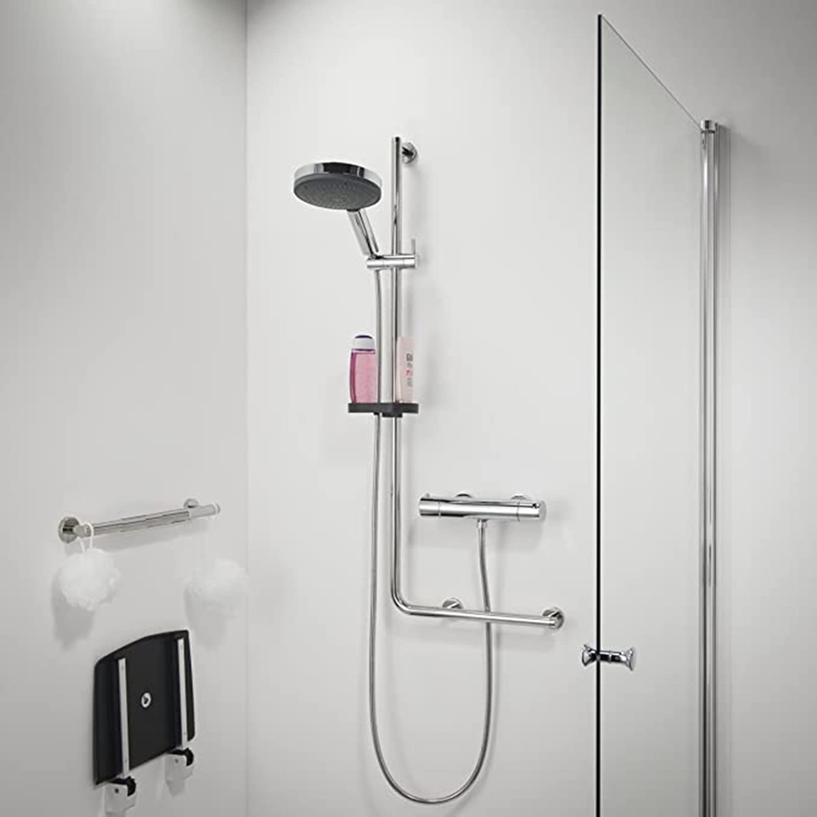 Box Doccia Grob Rail Acciaio Inossidabile Doccia di Sicurezza Barre di Presa per Doccia Toilette Vasca da Bagno Cucine Scala, avitate a Parete a Vite (Size : 50cm)