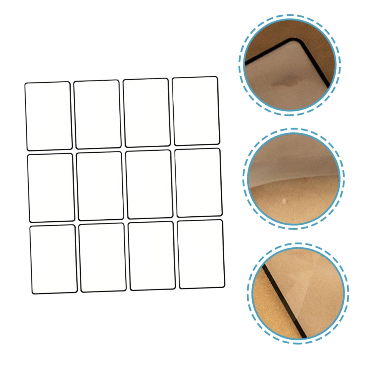 Lente di Ingrandimento da Lettura Segnalibro 12 Pezzi 3x Pvc Nero