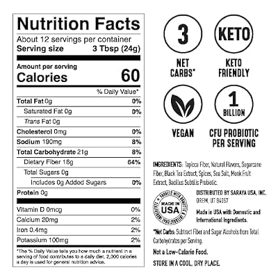 Lakanto Sugar Free Chai Latte Drink Mix - Monk Fruit Sweetened, Cold or Hot Chai Tea, Vegan, Probiotics, Rich Flavor, Chai Spices, Keto Diet Friendly (9.9 Oz)