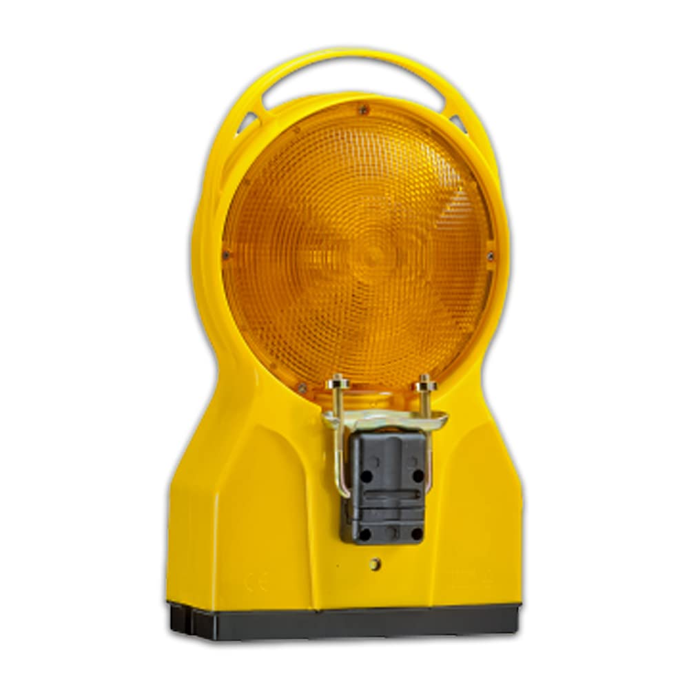 UvV UVWF303-10 TL Baustellenleuchte, LED gelb Warnleuchte für Baken, TL-Leitbakenleuchte oder TL-Absperrschranken (gelb mit Batterien)