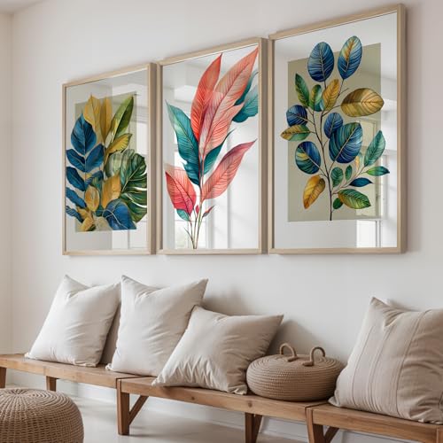Image of NoWorries Modern Anime Wall Art Frame Paintings 300 GSM Premium Prints | Cool, Anime Character Print & Typography Frames | HD Quality Stylish Wall Paintings Home Decor for Living Room, Office & Bedroom | Wooden Finish Wall Art Frames (Set of-3) (NATURAL, ART-7, 10X13INCHES)