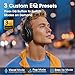 YUMONDEAR Bluetooth Headphones Over Ear, 80 Hrs Playtime Wireless Headphones with ENC Mic, Deep Bass EQ, Foldable Comfort for Travel, Gym & Commuting, Stocking Stuffers
