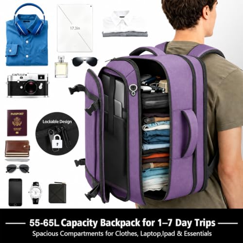 Image of Travelability Expandable Carry On Backpack 1-7 DAYS Roomy Capacity