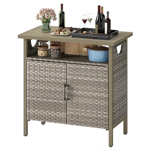 DWVO PE Rattan Patio Cabinet