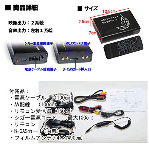 Amazon | 4×4車載用フルセグチューナー フルセグ ワンセグ 12V 24V 地 