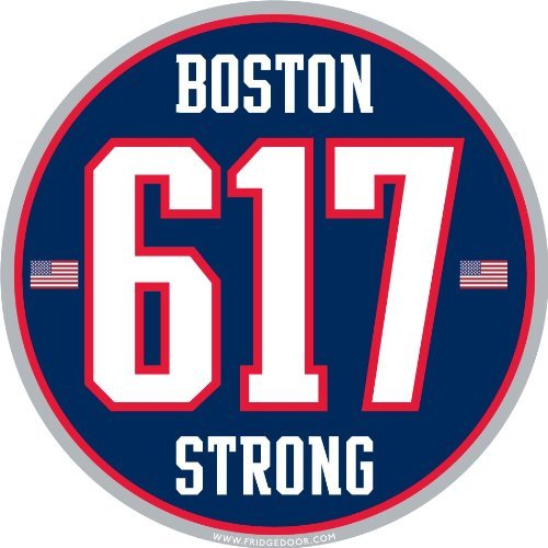 Fridgedoor Boston Strong 617 Football Jersey Style Car Magnet