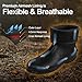 Hunthor Rubber Boots for Men with Steel Shank, 6mm Neoprene Insulated Rain Boots, Mid Calf Waterproof Rubber Work Boots for Hunting, Gardening, Farming, Fishing (Black, 10)